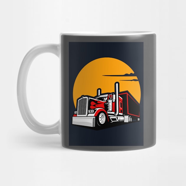 BIG RIG IN THE SUNSET by Big G's Big truck tees and stuff